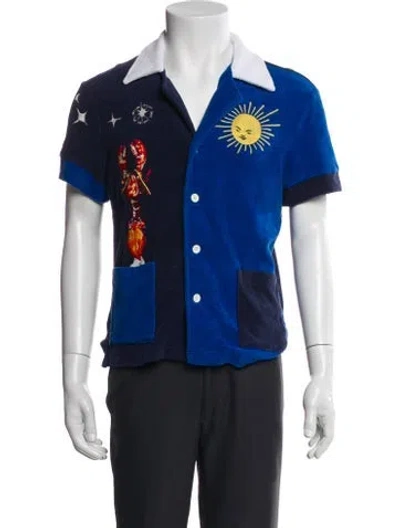 Pre-owned Tombolo Patterned Short Sleeve Shirt In Blue