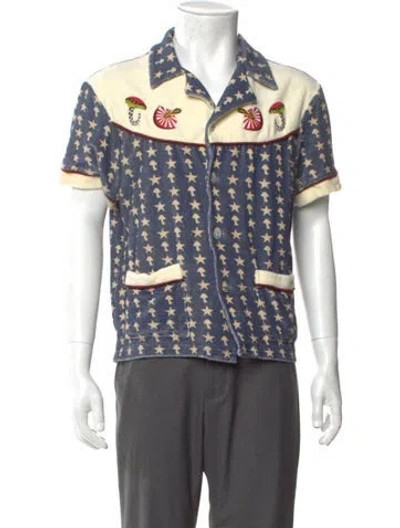 Pre-owned Tombolo Printed Short Sleeve Shirt In Blue