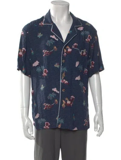 Pre-owned Tombolo Printed Short Sleeve Shirt In Blue