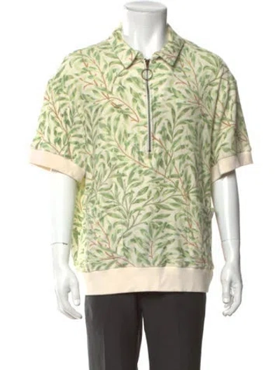 Pre-owned Tombolo Printed Short Sleeve Shirt In Green