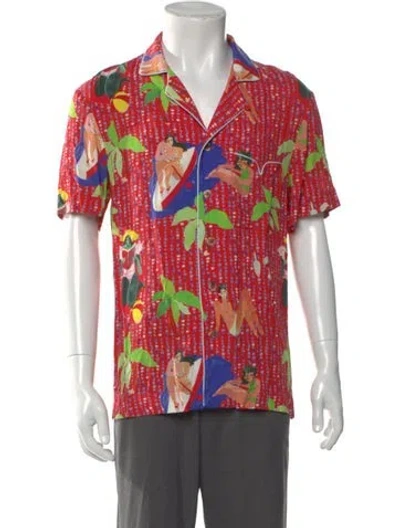 Pre-owned Tombolo Printed Short Sleeve Shirt In Red