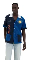 Tombolo 'rocket Lobster' Cabana Shirt Blue In Blue