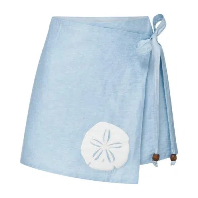 Tombolo Sand Dollar Stimulus Hand Towel Mini Skirt In Blue