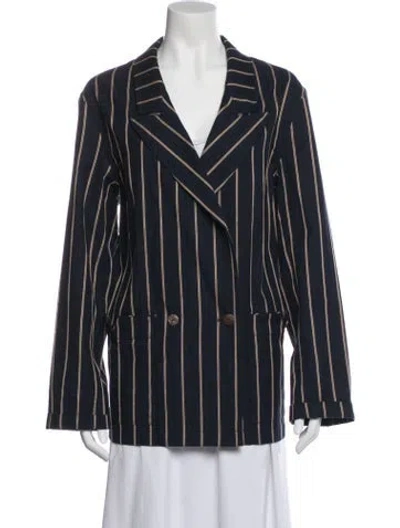 Pre-owned Tombolo Striped Blazer W/ Tags In Blue