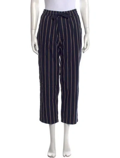 Pre-owned Tombolo Striped Straight Leg Pants In Blue