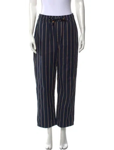 Pre-owned Tombolo Striped Wide Leg Pants In Blue
