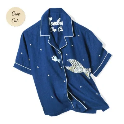 Tombolo 'teamwork' Cabana ~ Crop Cut In Blue