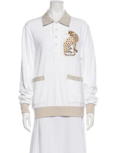 Pre-owned Tombolo V-neck Sweater In White