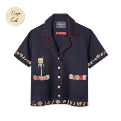 Tombolo 'vongole!' Cabana ~ Crop Cut In Navy