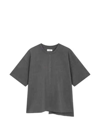 Tomboy Asymmetric-hem Panelled T-shirt In Gray