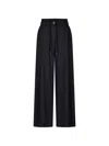 Tomboy Basic Drawstring-waist Trousers In Blue