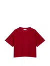 Tomboy Basic Drop-shoulder T-shirt In Red