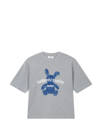 Tomboy Bear-print T-shirt In Gray