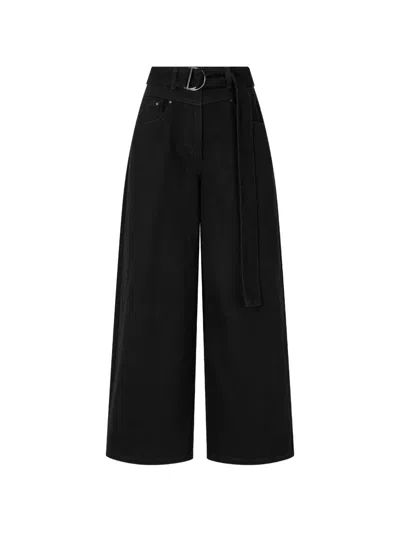 Tomboy Belted Denim Jeans In Black