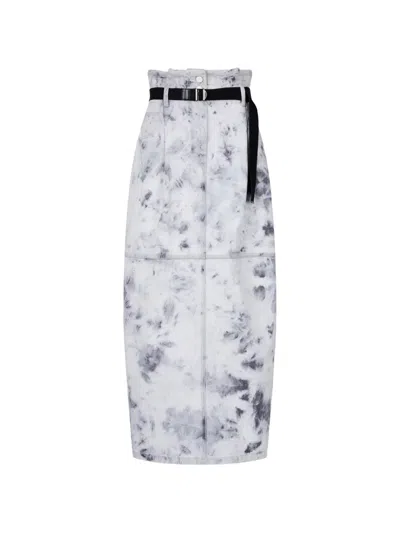 Tomboy Belted Ice-wash Skirt In Multi