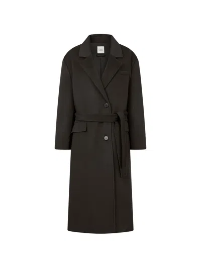 Tomboy Belted Notch-lapel Coat In Green