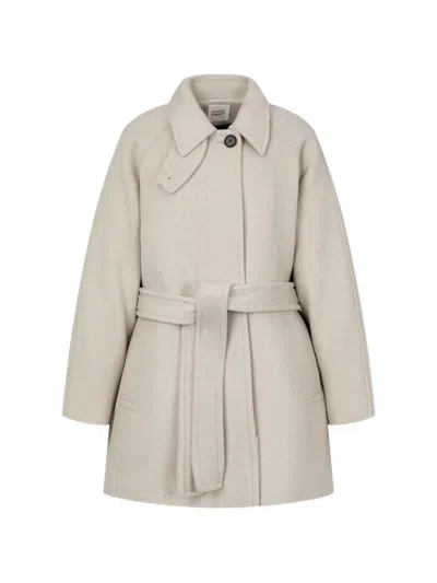 Tomboy Belted Raglan-sleeve Coat In Metallic