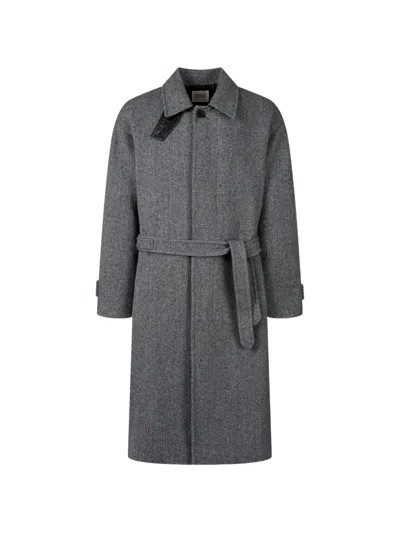Tomboy Belted Single-breasted Coat In Gray