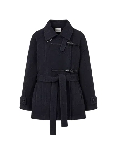 Tomboy Belted Toggle-fastening Coat In Blue