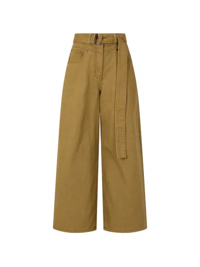 Tomboy Belted Wide-leg Jeans In Neutral