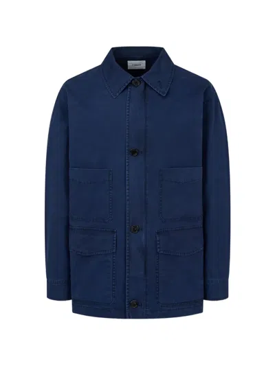 Tomboy Button-up Washed-effect Jacket In Blue