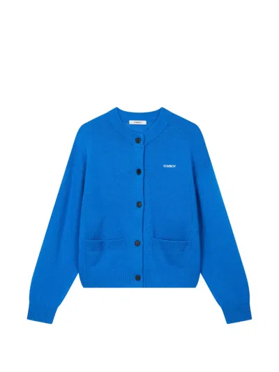 Tomboy Buttoned Cardigan In Blue