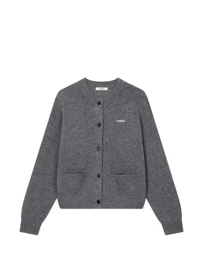 Tomboy Buttoned Cardigan In Gray