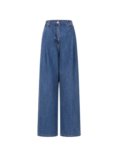 Tomboy Buttoned Cotton Jeans In Blue