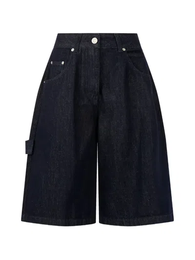 Tomboy Buttoned Denim Shorts In Black