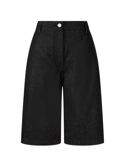 Tomboy Buttoned Denim Shorts In Black