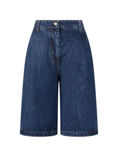 Tomboy Buttoned Denim Shorts In Blue