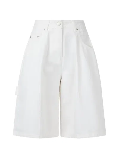 Tomboy Buttoned Denim Shorts In White