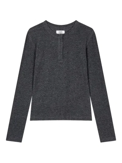 Tomboy Buttoned Long-sleeve Top In Gray