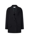 Tomboy Buttoned Maxi Blazer In Blue
