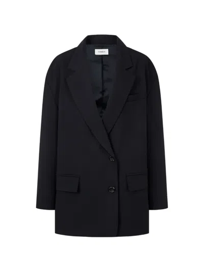 Tomboy Buttoned Maxi Blazer In Blue