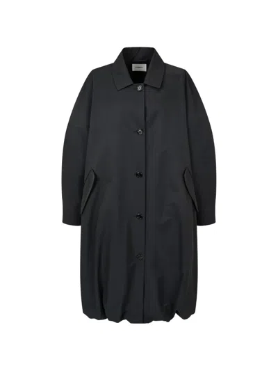Tomboy Buttoned Trench Coat In Black