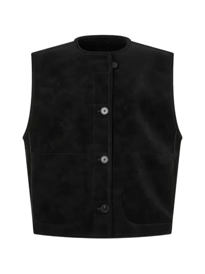 Tomboy Button-fastening Gilet In Black
