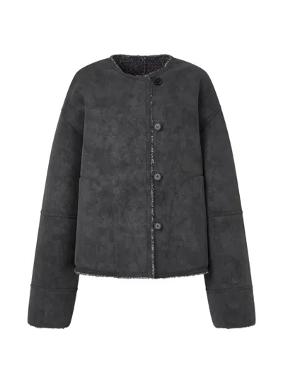 Tomboy Button-up Jacket In Black