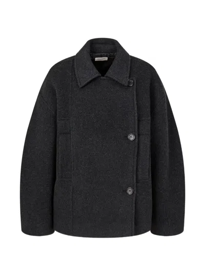 Tomboy Button-up Short Jacket In Black