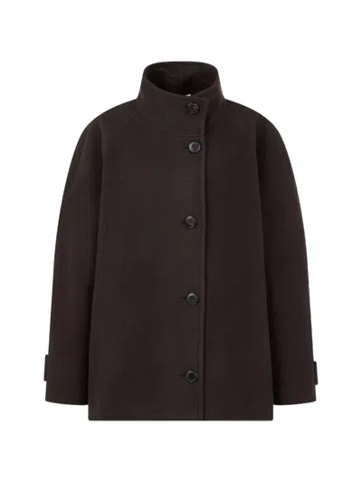 Tomboy Button-up Single-breasted Coat In Brown