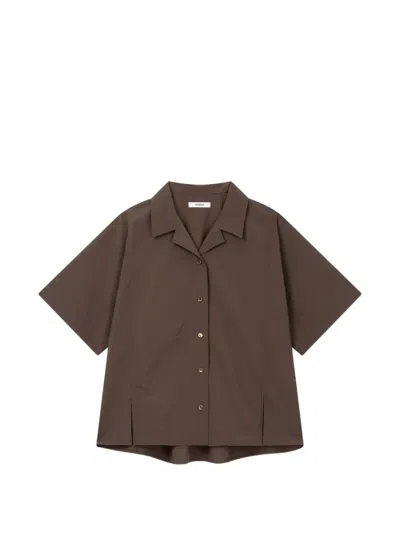 Tomboy Camp-collar Short-sleeve Shirt In Brown