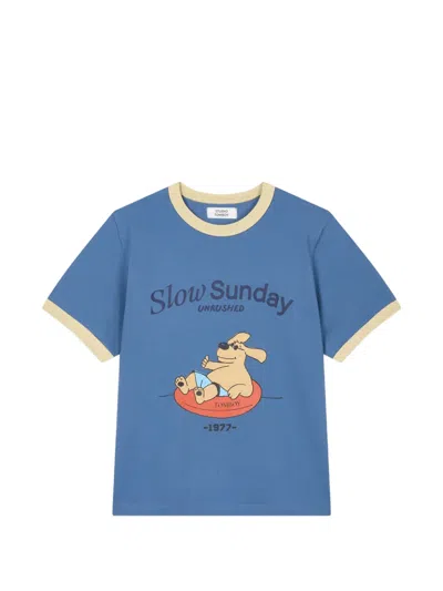 Tomboy Character-print Ringer T-shirt In Blue
