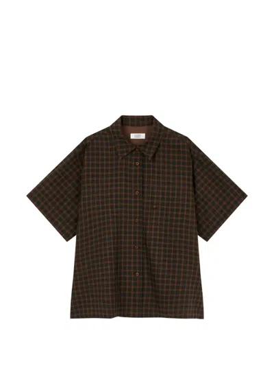 Tomboy Check Short-sleeve Shirt In Brown