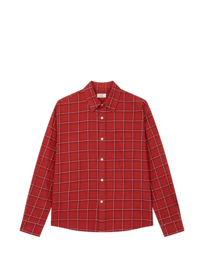 Tomboy Checkered Cotton Shirt In Red