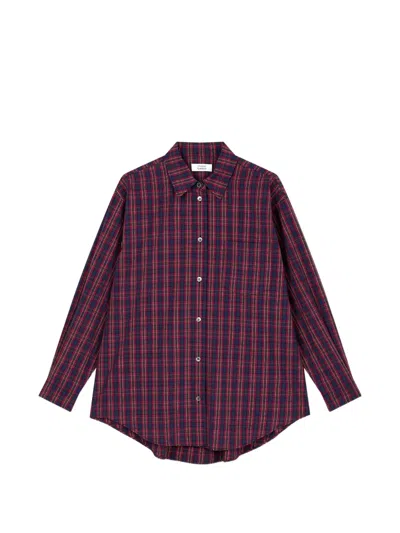 Tomboy Checkered Cotton Shirt In Brown