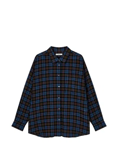 Tomboy Checkered Oversized Shirt In Black
