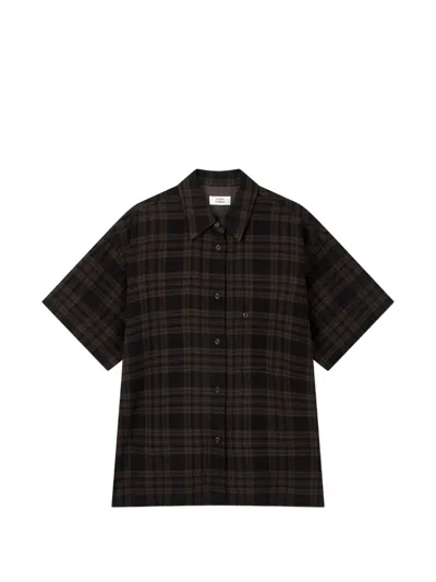 Tomboy Checkered Short-sleeved Shirt In Brown