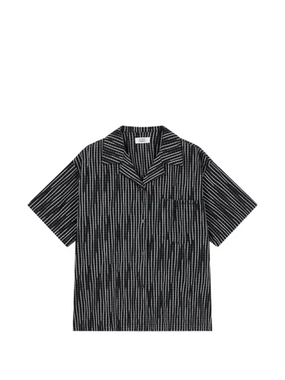 Tomboy Check-pattern Camp-collar Shirt In Black