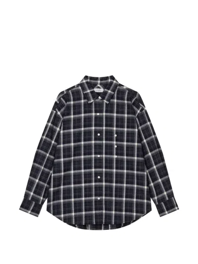 Tomboy Check-pattern Convertible Shirt In Blue
