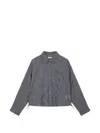 Tomboy Check-pattern Drawstring Shirt In Black